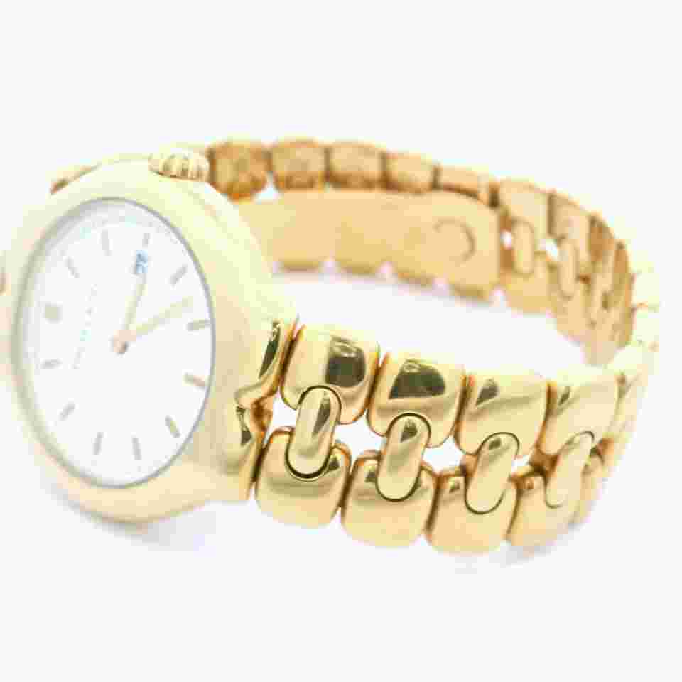 Tiffany & Co Tesoro 18kt YG Ladies Watch 132.8 grams total weight 33mm case 7.5"