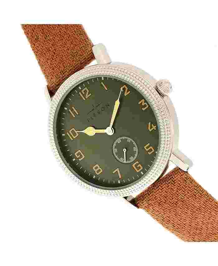ELEVON Men's Northrop Genuine Brown Leather Strap Quartz Watch 42mm
