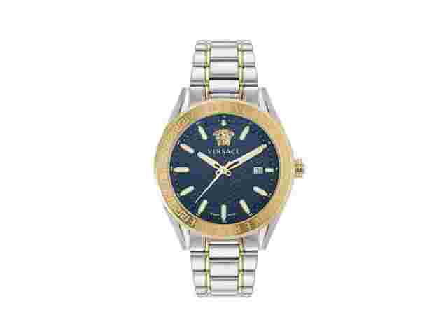 Versace V-Code Quartz Blue Dial Men's Watch VE6A00523
