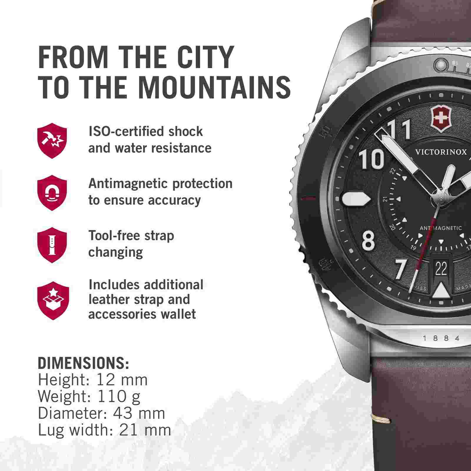 VICTORINOX Journey 1884 Watch Men's Stainless Steel Quartz 241976.1 New