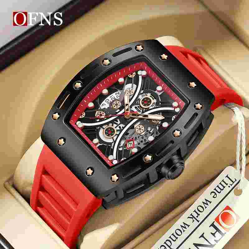 SANDA 5515 New men's fashion trend wine barrel minimalist waterproof watch men's
