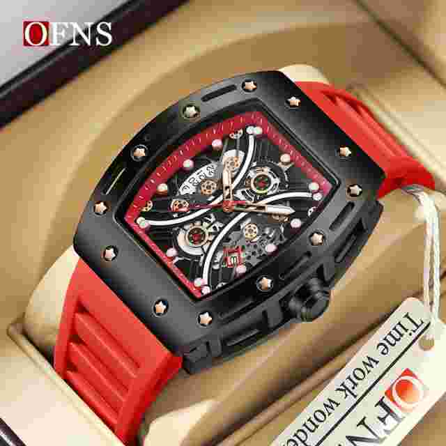 SANDA 5515 New men's fashion trend wine barrel minimalist waterproof watch men's