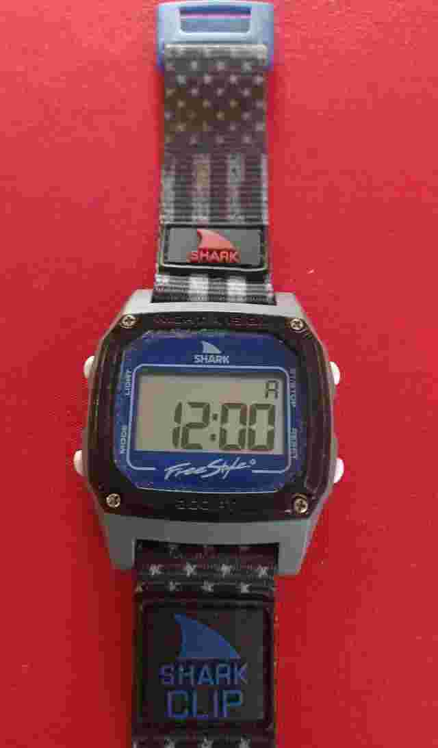 Shark Freestyle Watch with Stars & Stripes Clip Band, 300 ft, Night Vision