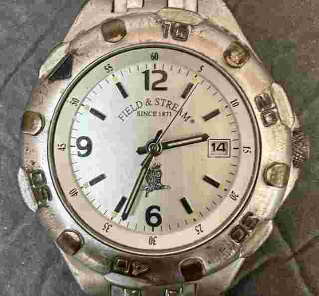 Field & Stream Silver Tone Watch -  Needs Battery