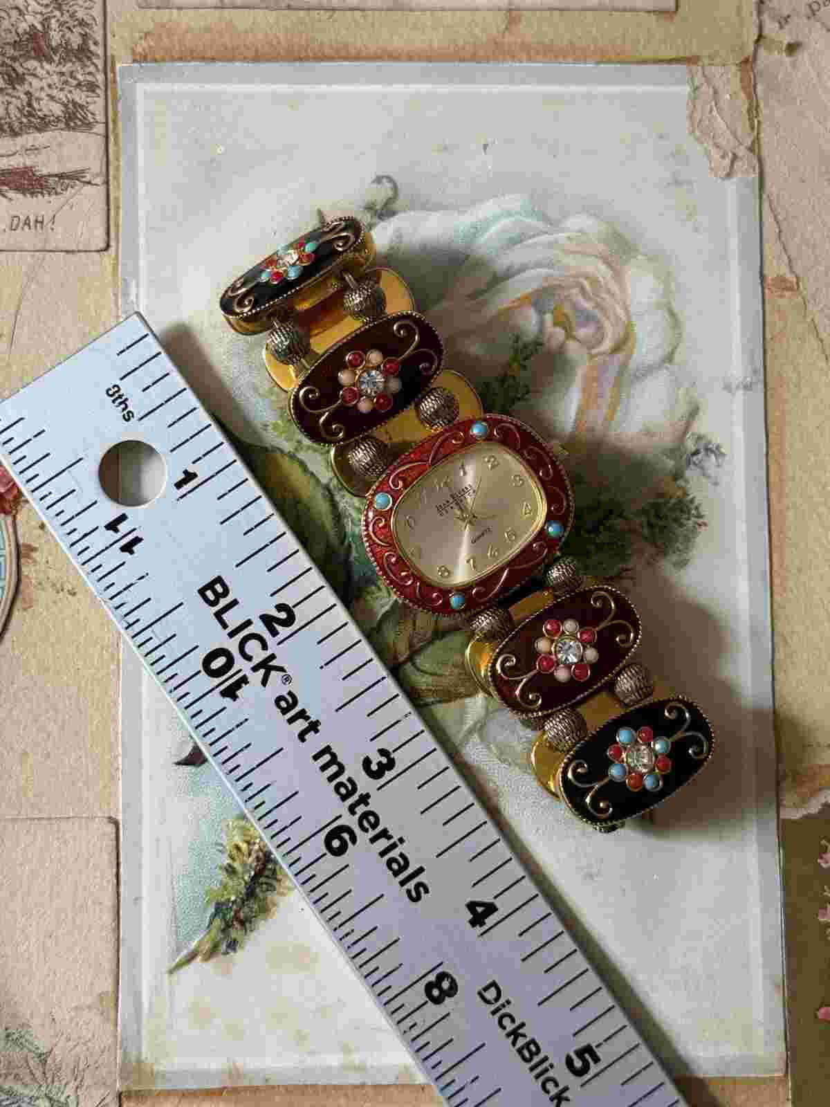 Joan Rivers Vintage Floral Enameled Watch RARE Working
