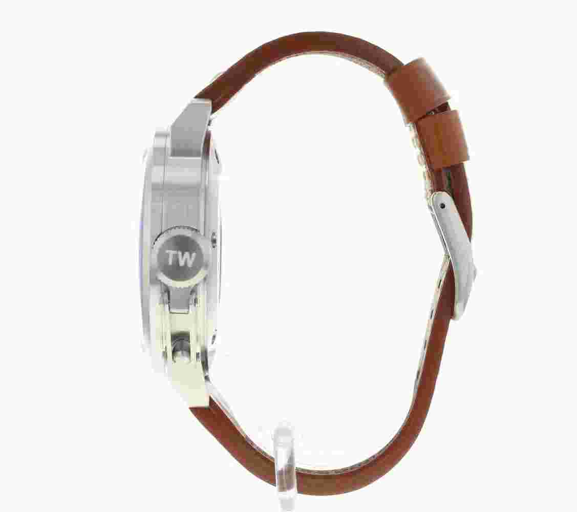 TW Steel TW0021 Brown Leather Strap Date Champagne Dial Men's Watch