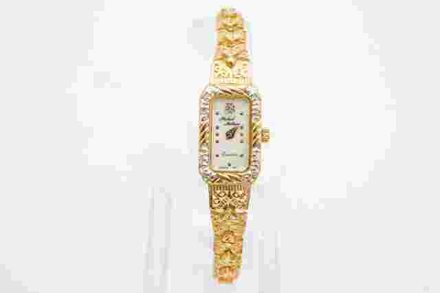 Michael Anthony Watch Womens 14k Yellow Gold Diamond Mother Of Pearl Dial 7.25"