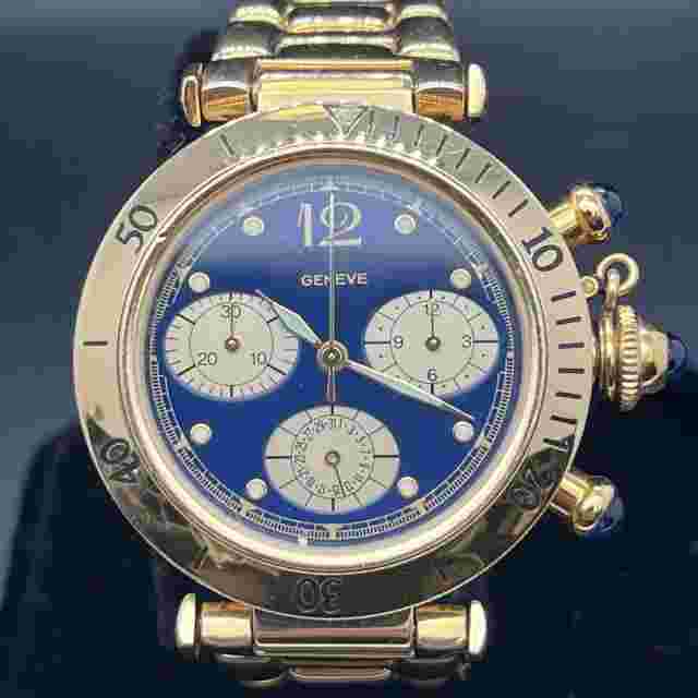 Geneve 38 mm Solid 18K Yellow Gold Quartz Watch