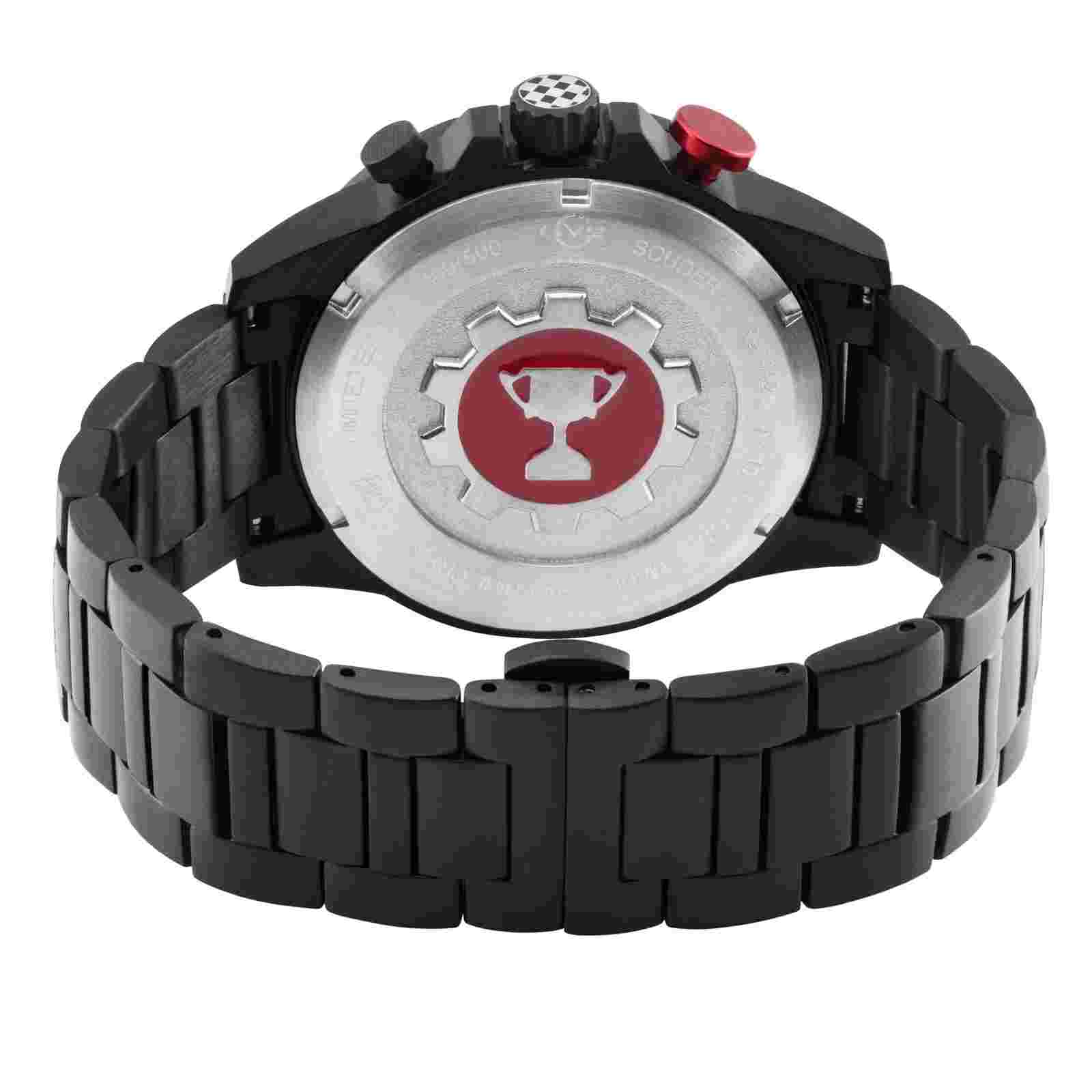 GV2 by Gevril 9925B Scuderia Bracelet Chrono Date Black Swiss Quartz Watch