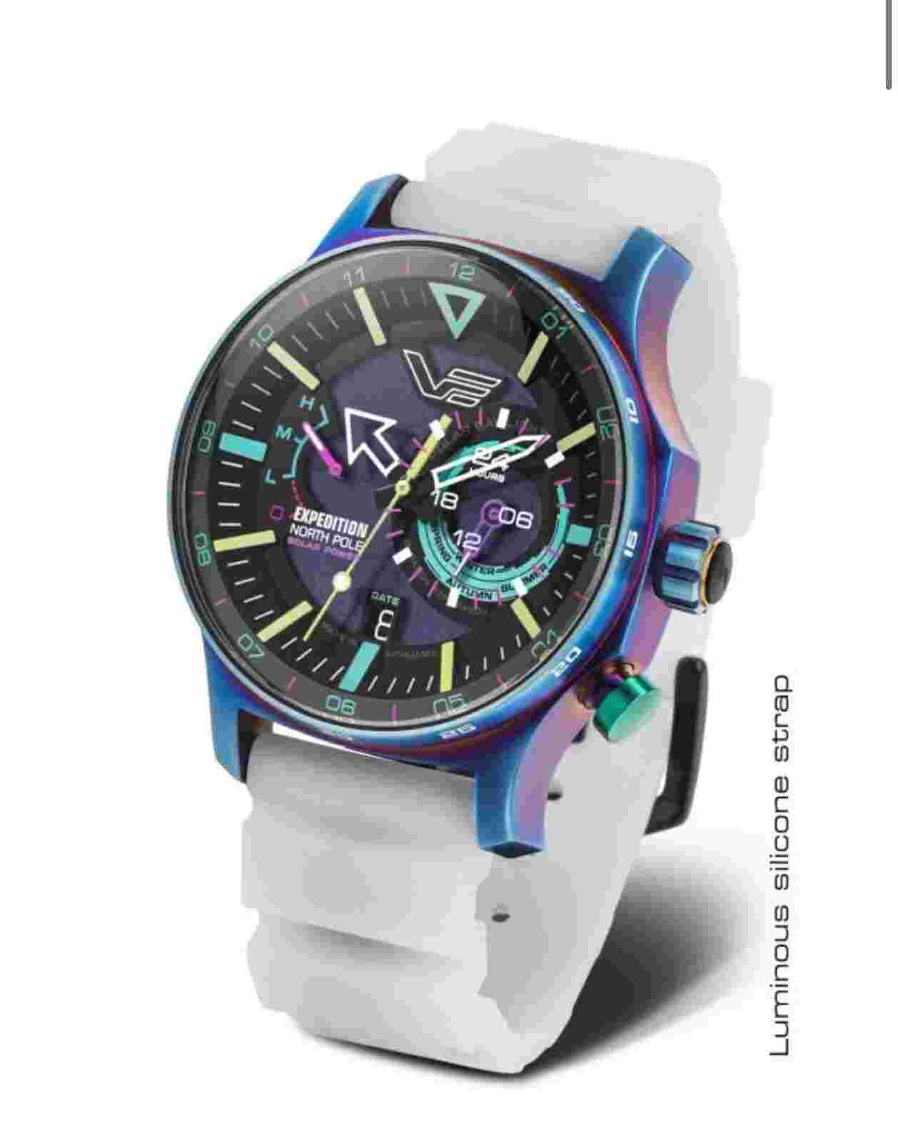 Vostok Europe EXPEDITION POLAR LIGHT VS57-595D737B Solar Powered Mens Watch