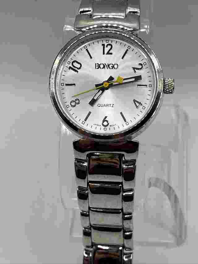 Bongo Women's Quartz Watch Silver Tone Band 32mm Case- New Battery