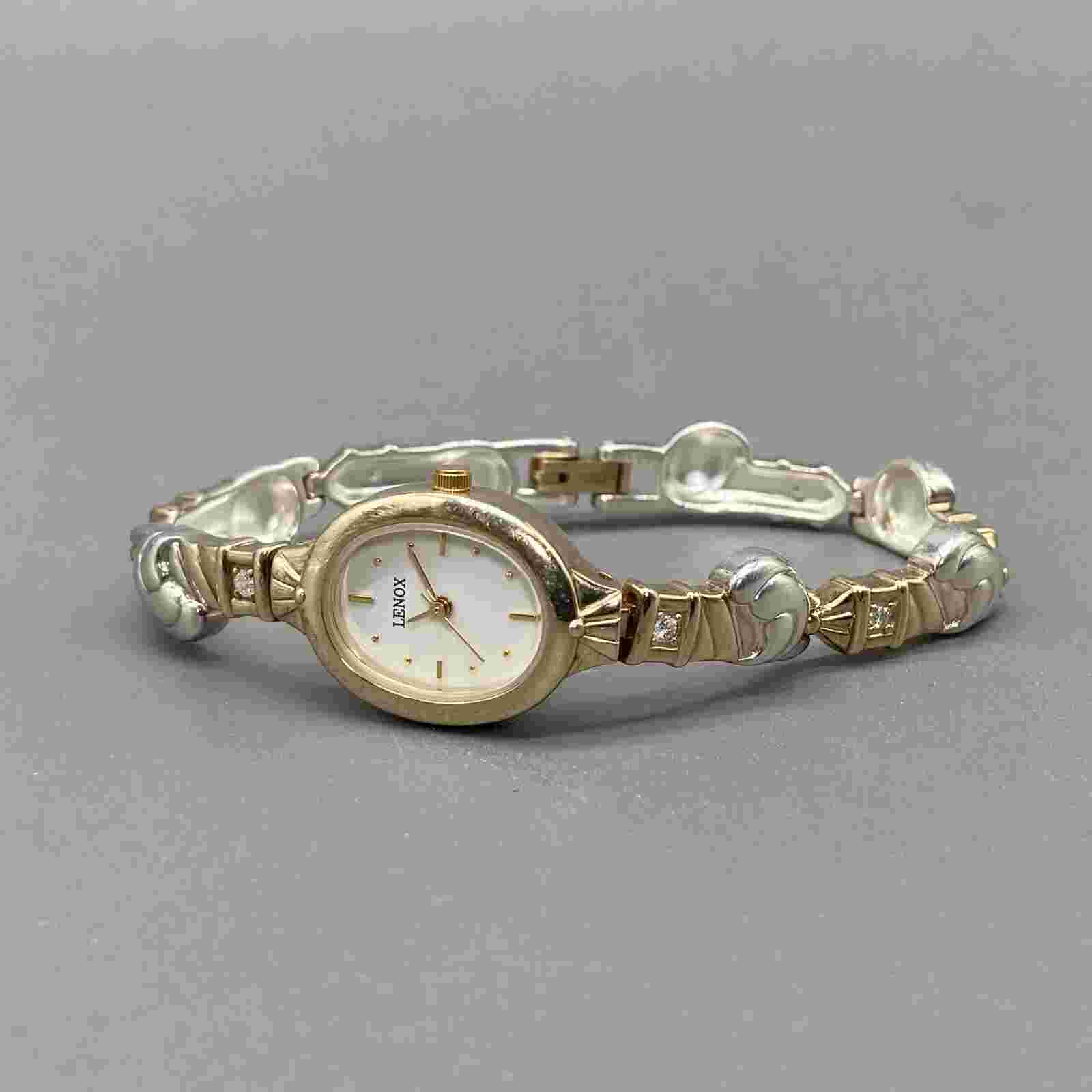 Lenox Beacons of Hope Watch Sterling Silver / 24K Gold Plated Womens 6.5" Quartz