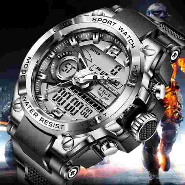 Reloj Digital Militar Relojes de Moda Para Hombres Smart Inteligente LED Cuarzo