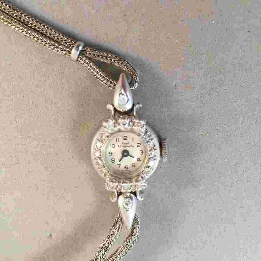 14 Karat White Gold & Diamond Paul Breguette Swiss Watch 6.5" G1455
