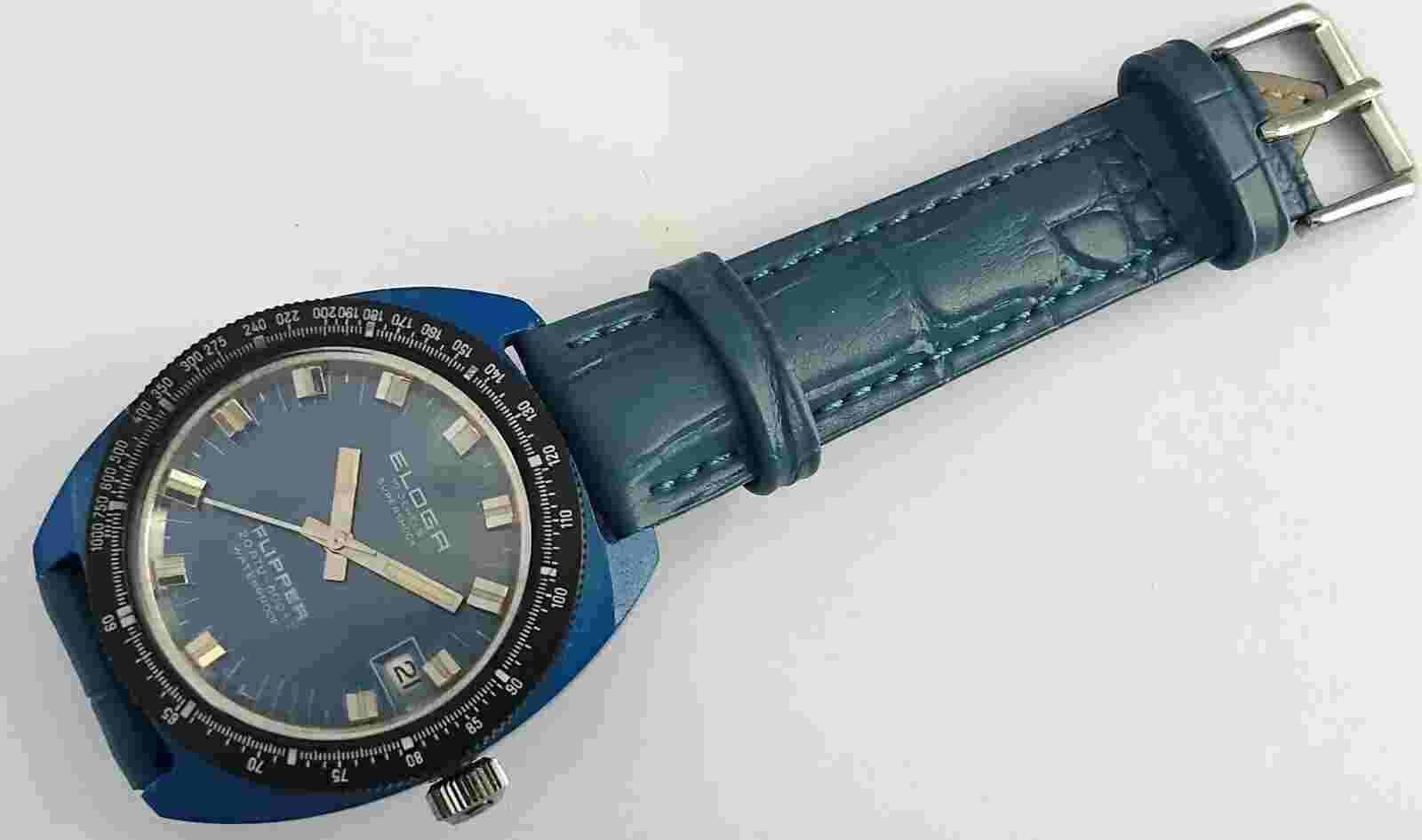 17 JEWELS SWISS MADE  ELOGA FLIPPER SPORT MEN'S WIND UP VINTAGE WATCH