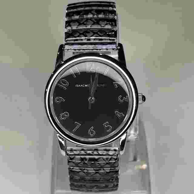 ISAAC MIZRAHI LIVE! Women's Watch IMZ658A Purple Black Stretch Band NEW BATTERY