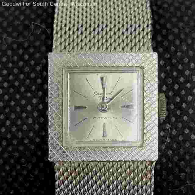 Germinal Voltaire 60s Swiss Manual Silvertone Ladies Watch 17J - Parts/Repair