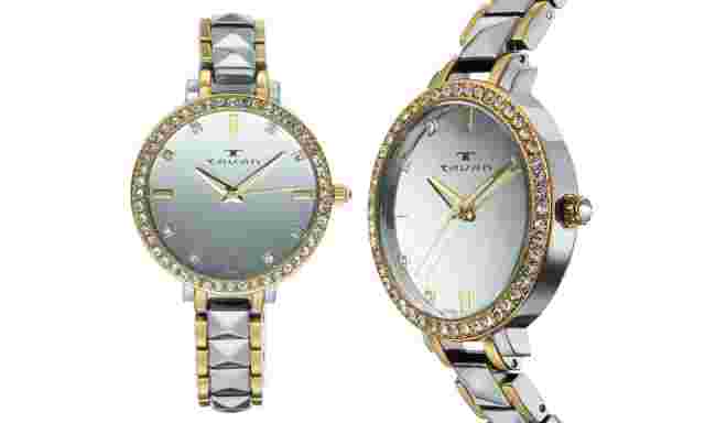 NEW Tavan 9437-BLK Women's Bimini Crystal Bezel Mirror Dial Black Pyramid Watch