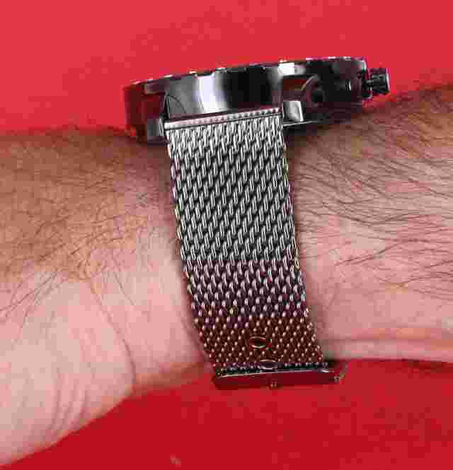 Men's Iced Luxury Bezel Hip Hop Metal Mesh Band Watch by Luis Cardini 52 mm