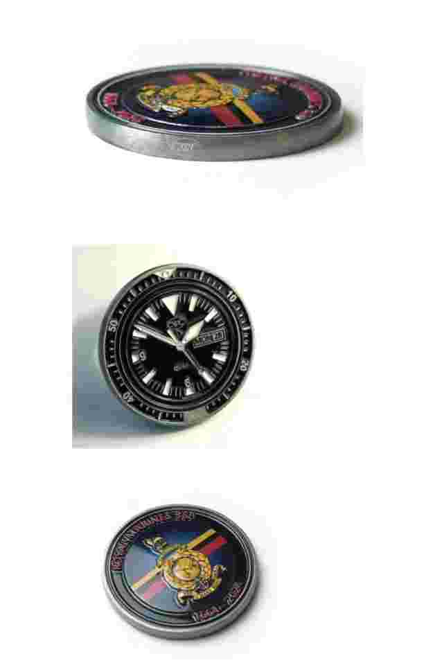 CWC 1983 Royal Navy Divers Quartz ReIssue Watch RN300-83 QS60 Royal Marines Coin