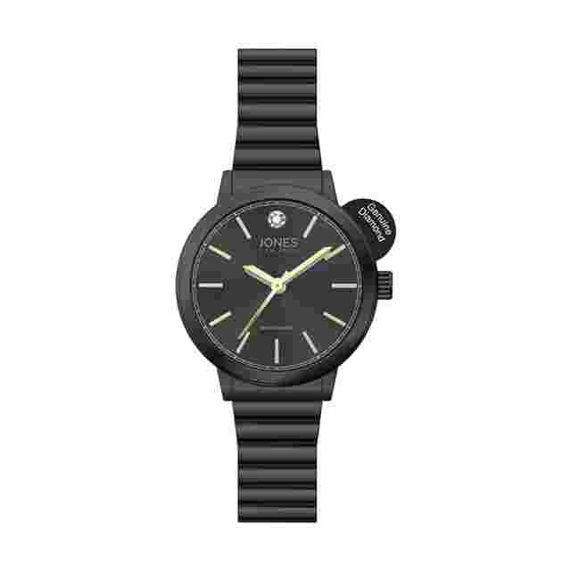 Jones New York Women's Diamond Black Dial/Metal Narrow Bracelet Analog Watch
