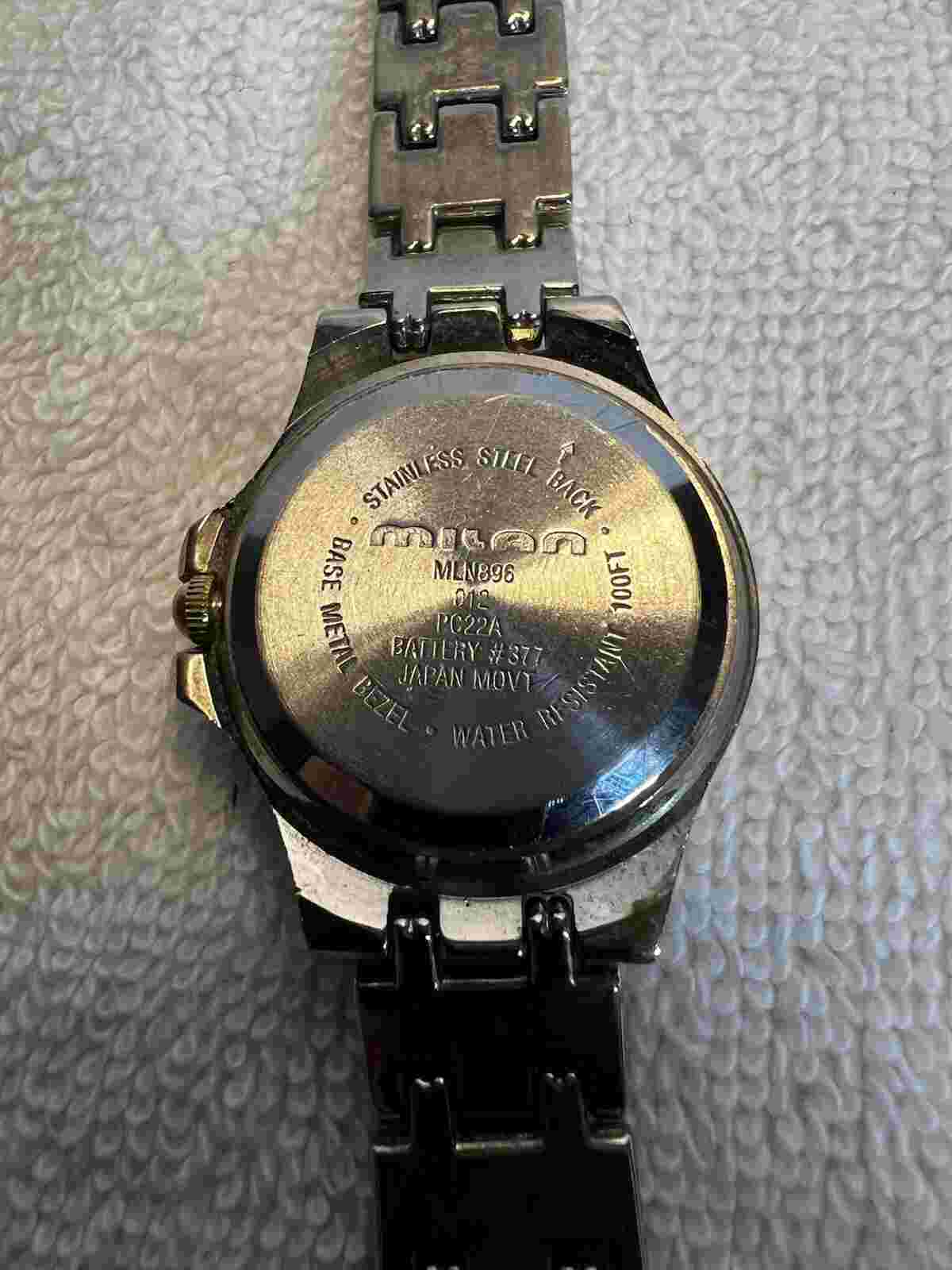 Milan Women's watch. Pearl opalescent face. MLN896, PC22A Great Condition.