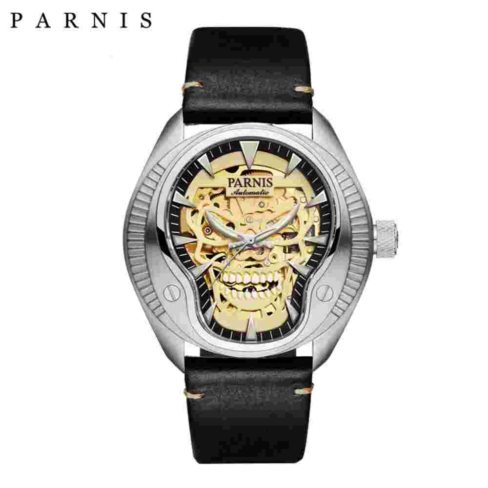 43mm Parnis Skull Dial Miyota Automatic Men's Mechanical Watch Sapphire Crystal
