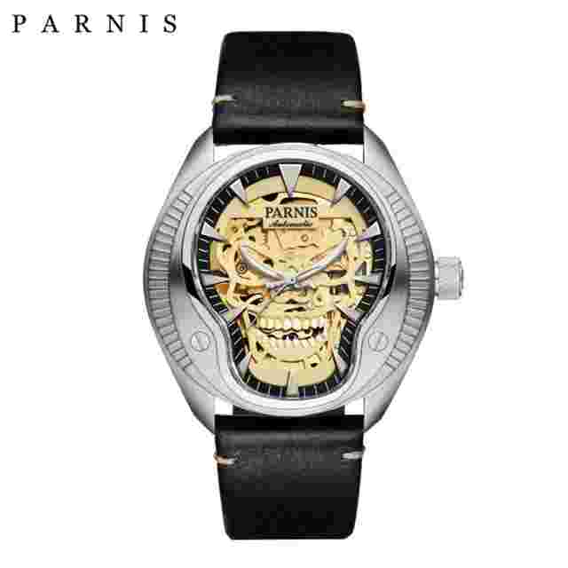 43mm Parnis Skull Dial Miyota Automatic Men's Mechanical Watch Sapphire Crystal