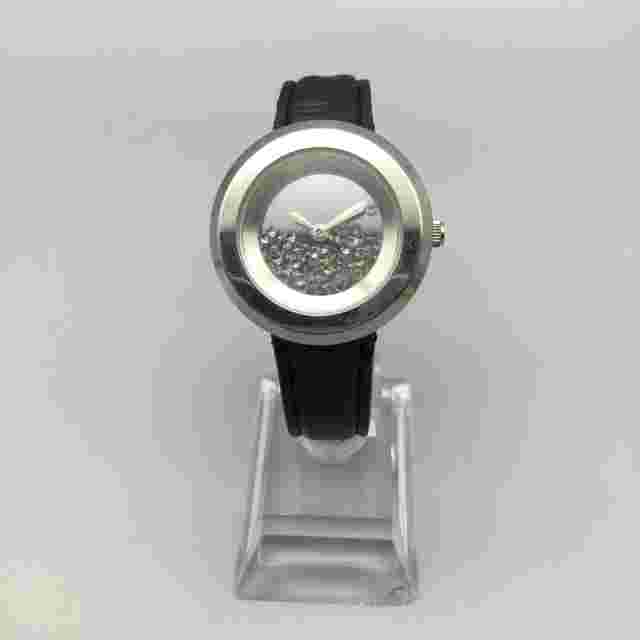 Andre Giroud Watch Women 33mm Silver Tone Floating Crystals Bling New Battery