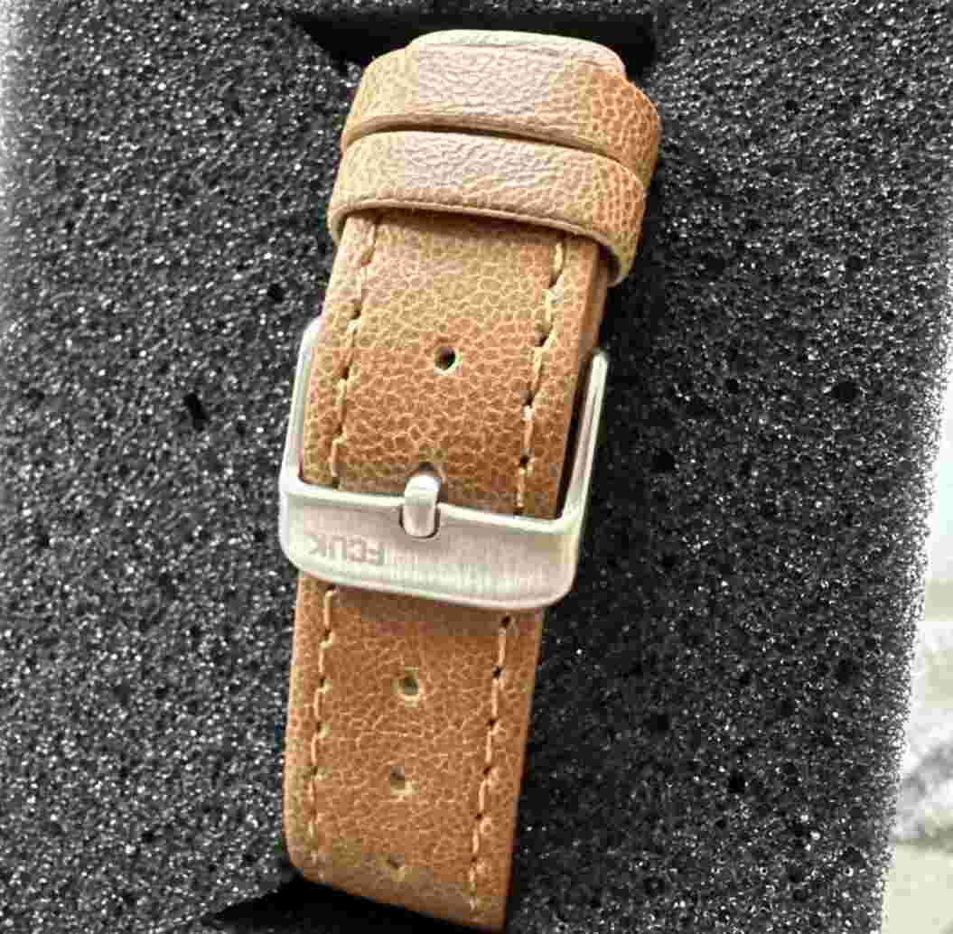 BNIB MENS FRENCH CONNECTION QUARTZ WATCH GOLD BROWN LEATHER STRAP £59.99