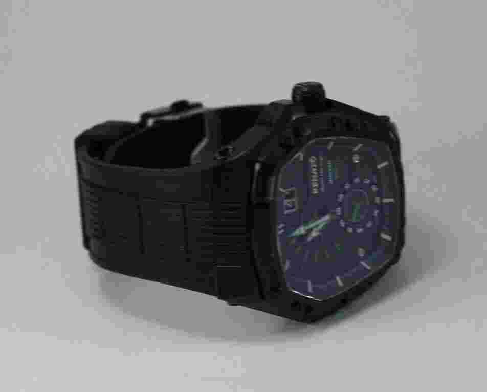 Renato Men's MKII Master Horologe Watch, Swiss Made, Black DIal, Green Accents
