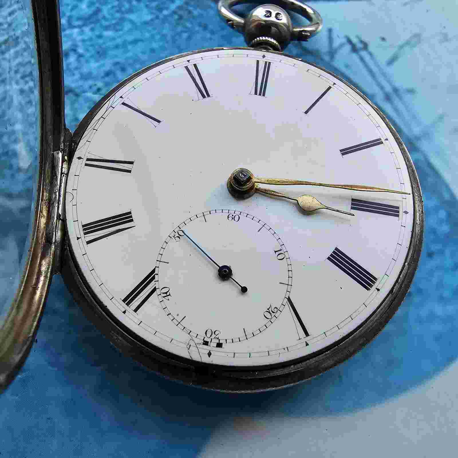 Vintage Silver Cased Fusse W L Miller Pocket Watch 1853 - 1854 Spares Or Repair