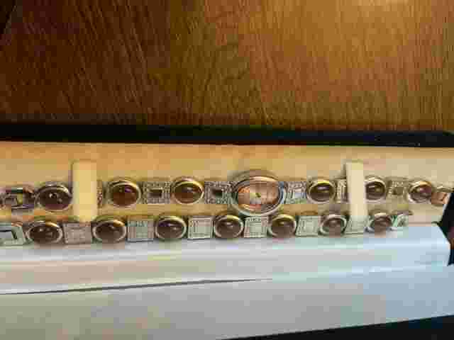 NIB Anriya Milan tiger eye watch & bracelet set