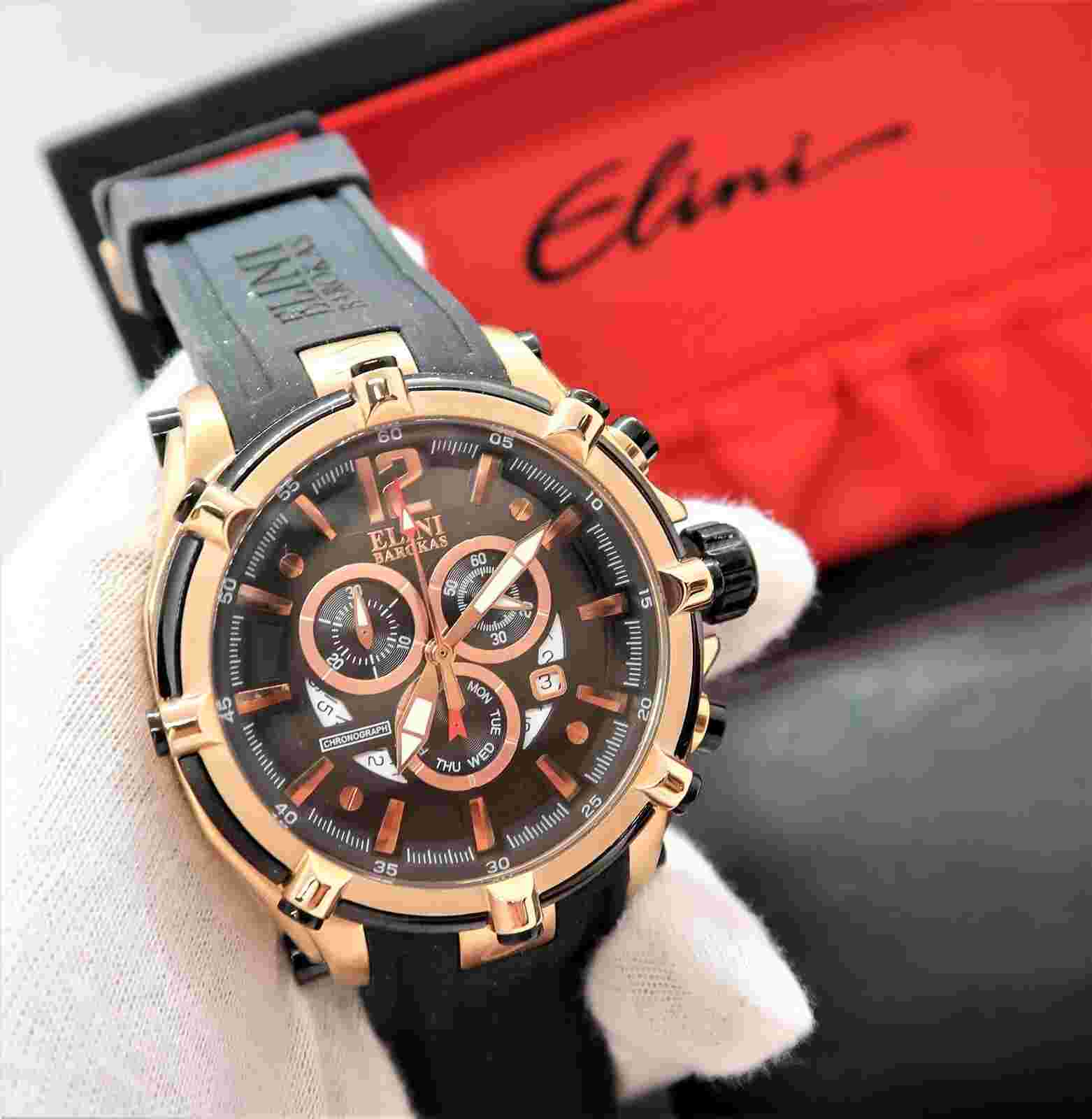 ELINI BAROKAS, Fortitudo "SHIPS WHEEL" CHRONO w/Box, BIG MENS WATCH,MIB R24-11