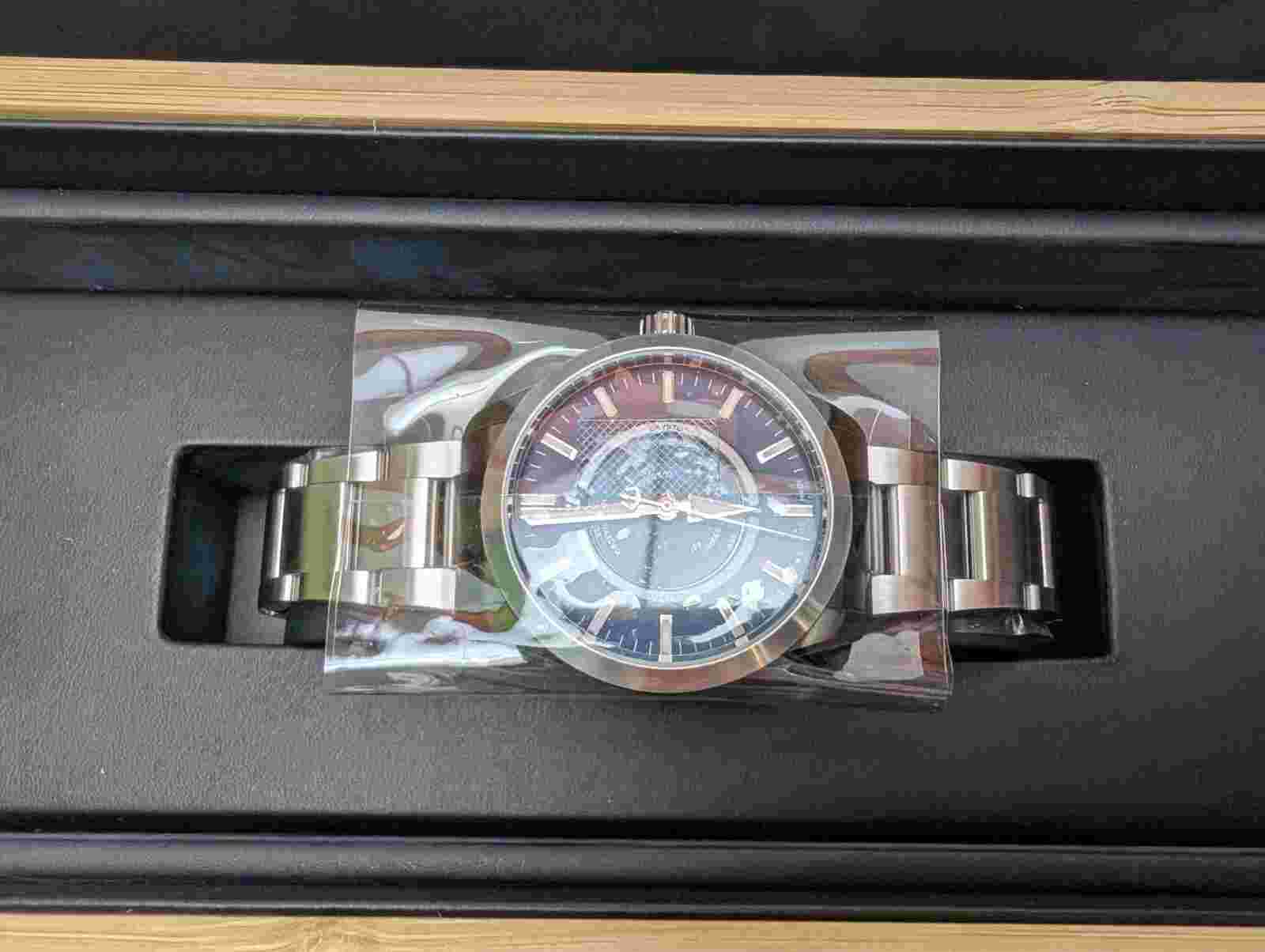 Christopher Ward C63 TradeTime 39mm Blue Dial Brushed Steel Strap Watch for Men