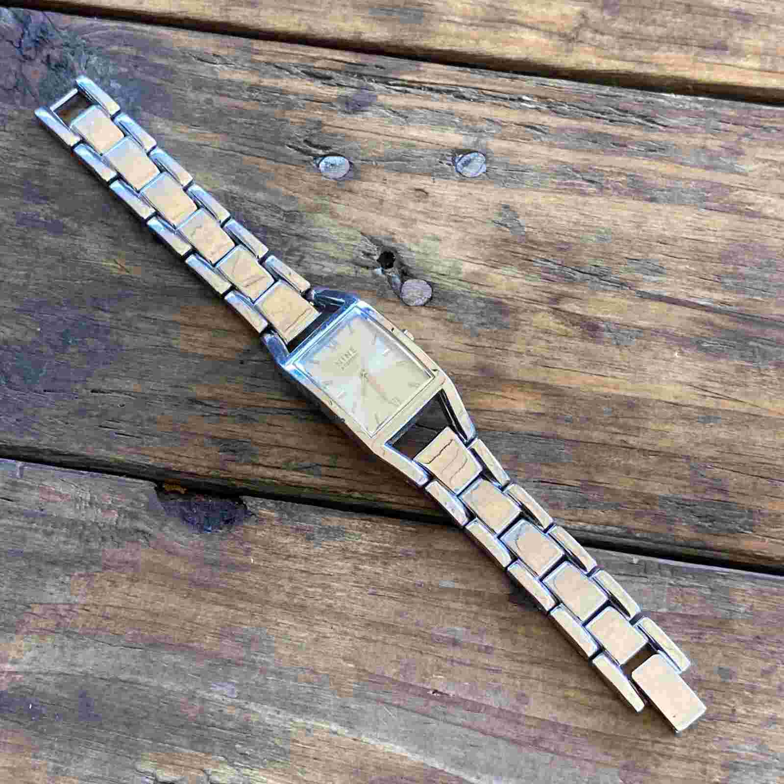 Nine & Co.  9C/5044 Ladies Stainless Steel Rectangular Face Fashion Watch
