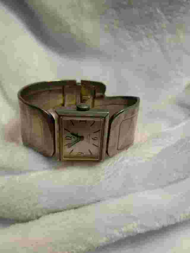 Vintage Lausanne Lady 17J Silver Tone Cuff Bangle Hand-Wind Mechanical Watch run