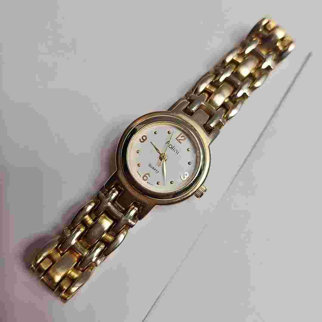 Polini Quartz Watch Women Gold Tone Need New Battery Not Working