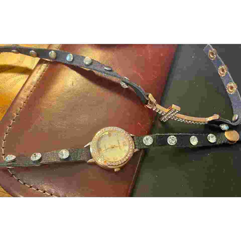 Women's 20mm Rose Gold Massini watch, Wrap Band with Rose Gold Cross