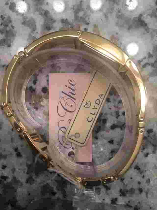 NWT, Women's Clyda Paris Watch, Gold Tone, Mother Of Pearl, Adjustable links