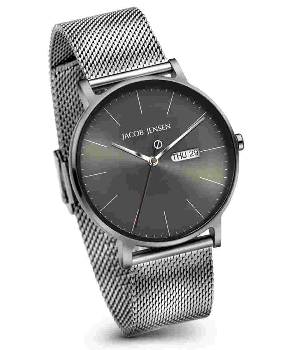 Jacob Jensen Men's Watch Titanium Quartz With Mesh Band 169