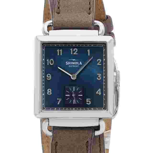 Shinola Cass 28mm Grey Leather Navy Mother of Pearl | S0120018131