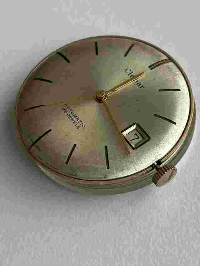 Clebar Dial And Movement For Parts Or Restoration, Running ,ETA 2452, 34mm Dial.