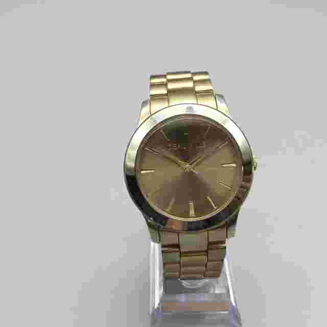 Deauville Watch Women Gold Tone 38mm Round Dial New Battery 7.25"