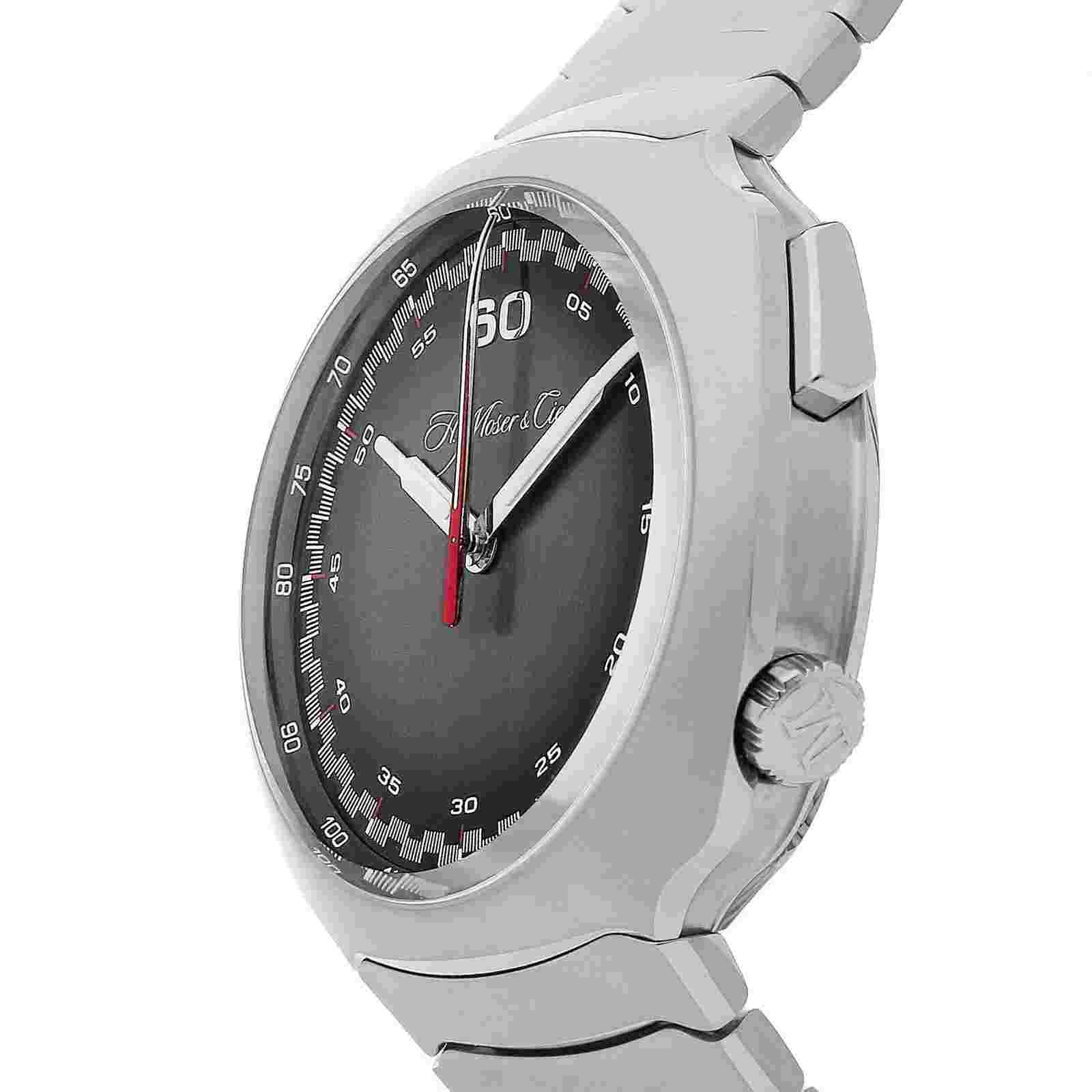 H. Moser & Cie Streamliner Flyback Chrono Auto Steel Bracelet Watch 6902-1200