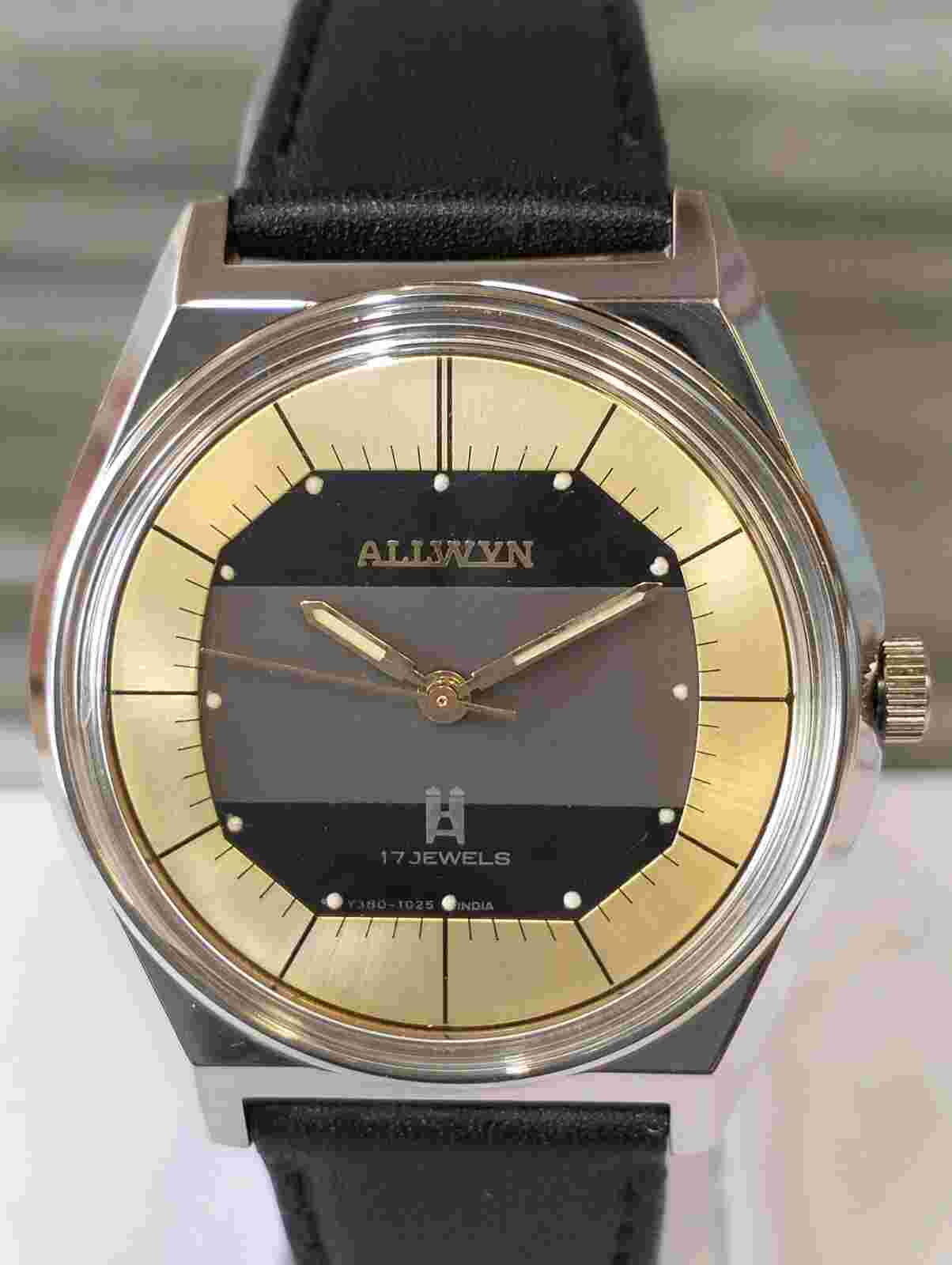ALLWYN 17 JEWELS WINDING NOS MULTICOLOR DIAL V380-8070 INDIA MEN'S FULL WORKING