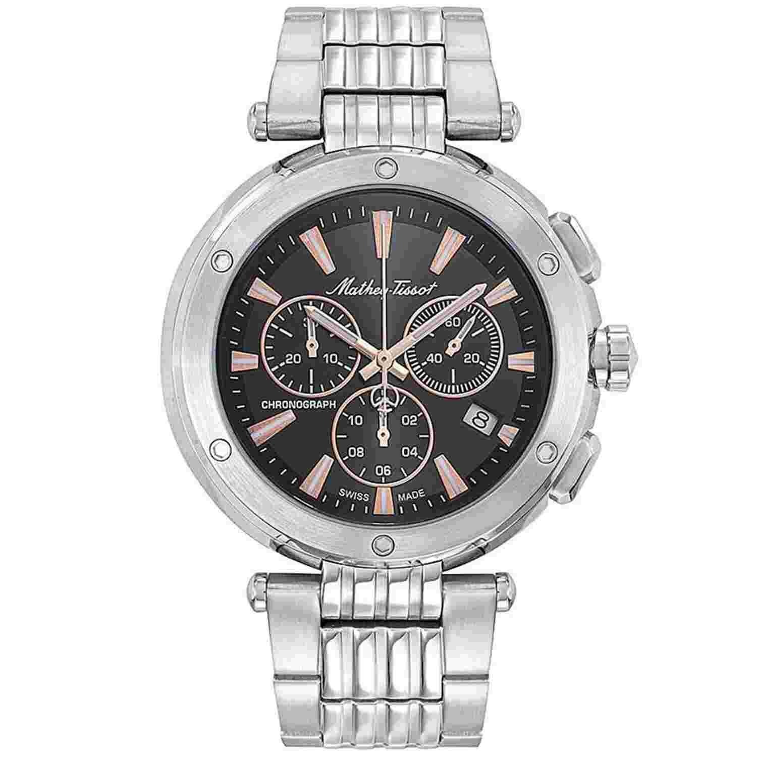 Mathey Tissot Men's Neptune Chrono Black Dial Watch - H912CHRRN