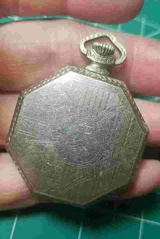 Vtg  Lafayette Mens Etched Case Pocket Watch Swiss Selling As Is 4 Repair Bin 4