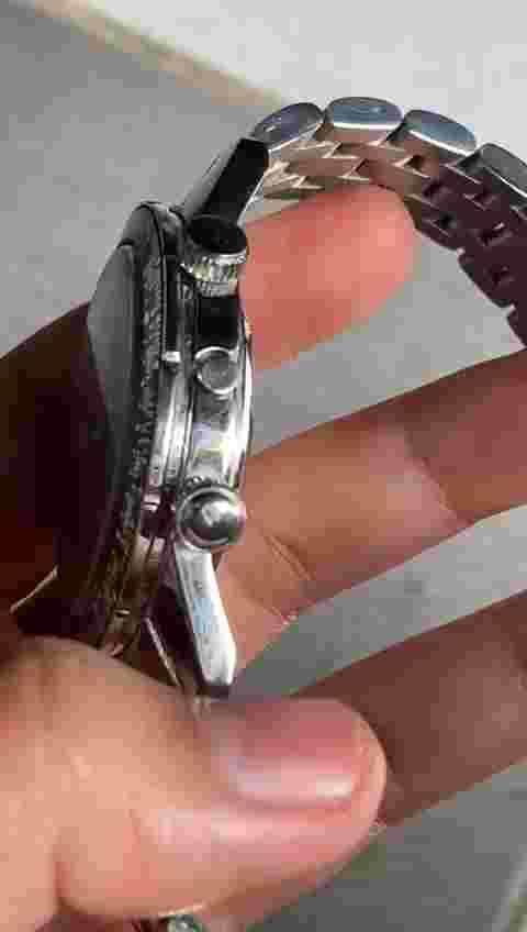 Rare Ricoh World Timer Black Dial Automatic Diver Day Date Vintage Men Watch