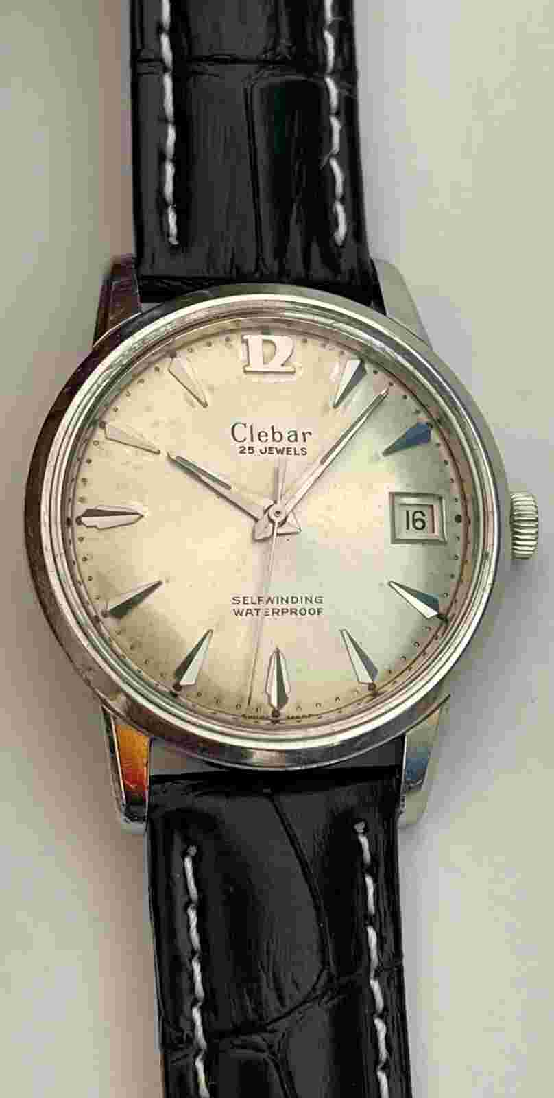 Vintage Clebar Watch Self winding Waterproof 25 Jewels Swiss Clebar Shock resist